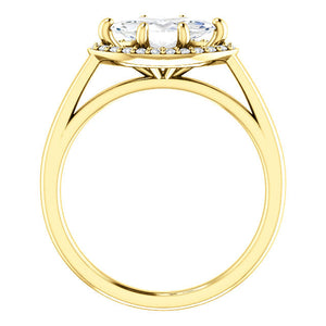 14K Yellow Gold 10x5 mm Forever One Moissanite Marquise 1/10 CTW Diamond  Engagement Ring