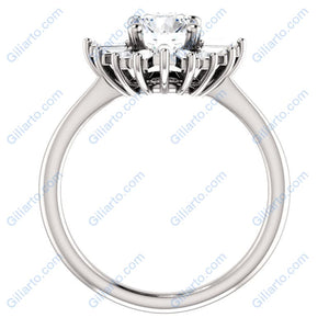 14K White Gold 6.5 mm Round Forever One Moissanite 1/2 CTW Diamond Engagement Ring