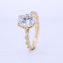 Load image into Gallery viewer, 2 Carat Oval Moissanite Hidden Halo Rose Gold  Engagement Ring
