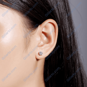 Moissanite Six Prongs Stud Earrings 14K Gold