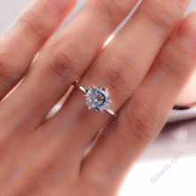 Load image into Gallery viewer, Giliarto 3 Carat Grey Gray Moissanite Stone 14K White Six Prong  Promissory  Gold Ring
