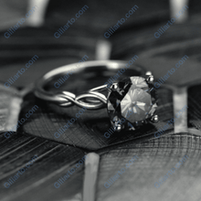 Load image into Gallery viewer, gray grey promissory moissanite ring
