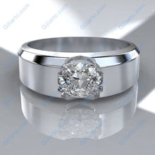 Load image into Gallery viewer, 2 Carat  Moissanite Men&#39;s  Gold  Ring.
