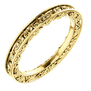 14K Yellow Gold  Floral-Inspired Band
