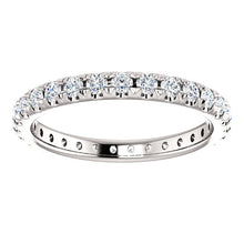 Load image into Gallery viewer, 14K White 7/8 CTW Diamond French-Set Eternity Band
