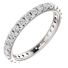 Load image into Gallery viewer, 14K White 7/8 CTW Diamond French-Set Eternity Band
