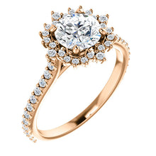 Load image into Gallery viewer, 14K Gold Forever One Round 1/3 CTW Diamond  Engagement Ring
