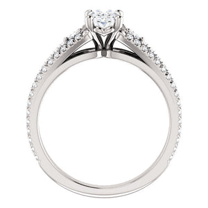 14K Yellow 7x5 mm Oval 3/8 CTW Diamond Engagement Ring