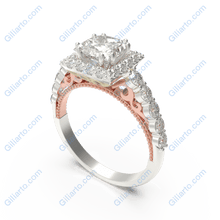 Load image into Gallery viewer, 1.5 Carat Adara Princess  Moissanite Diamond Halo Engagement Ring - Giliarto
