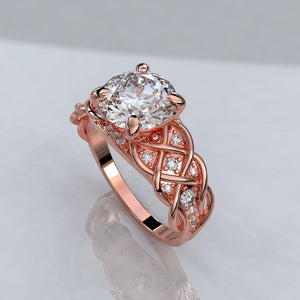 2.0 Carat Forever One  Moissanite Diamond Engagement Ring