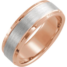 Load image into Gallery viewer, 14K Rose &amp; White 7 mm Comfort-Fit Band with Matte Finish
