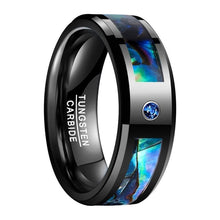 Load image into Gallery viewer, Natural Abalone Shell Opal Men&#39;s Tungsten Ring - Giliarto
