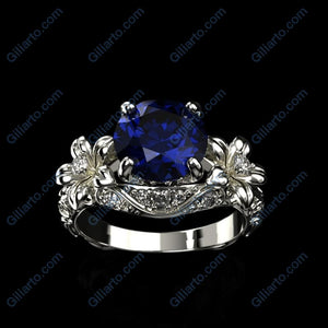 Sapphire Engagement Gold  Ring - Giliarto