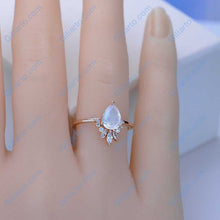 Load image into Gallery viewer, Pear Cut Genuine Moonstone Ring
