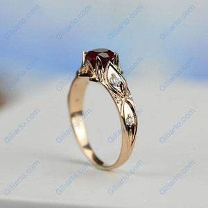 Celtic 1ct Ruby Sapphire Round Center Stone Engagement Ring Wedding Ring