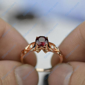 Celtic 1ct Ruby Sapphire Round Center Stone Engagement Ring Wedding Ring