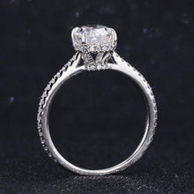 Load image into Gallery viewer, 14K White Gold Moissanite Ring, Luxury Prong Setting 2.5 Carat Oval Cut Engagement Ring, 2.5ct Carat Oval Moissanite Ring, Hidden Halo.
