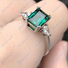 Load image into Gallery viewer, 3Ct Emerald cut 14k Gold Emerald Ring, Emerald Engagement Ring, Emerald Cut Engagement Ring, Emerald Solitaire Ring, May Birthstone

