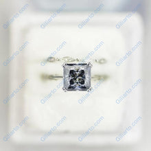 Load image into Gallery viewer, gray grey moissanite ring
