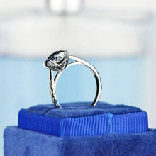 Load image into Gallery viewer, 2 Carat Dark Gray Blue Moissanite Gold Engagement Ring
