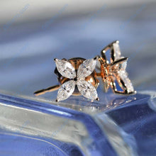 Load image into Gallery viewer, Marquise Cut Moissanite 14K Gold Earring Studs

