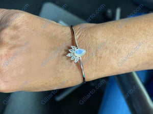 Genuine Pear Moonstone bracelet rose gold plated silver, Moonstone Bracelet in Sterling Silver. Mothers day gift. Gift for her