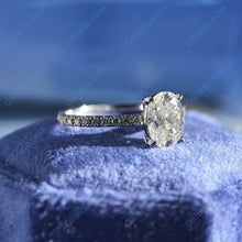 Load image into Gallery viewer, 14K White Gold 1.5 Carat Oval Moissanite  Engagement Ring
