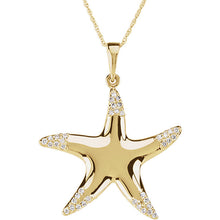 Load image into Gallery viewer, 14K Yellow 1/5 CTW Diamond Starfish 18&quot; Necklace
