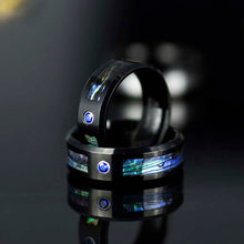 Load image into Gallery viewer, Genuine Abalone Shell Opal Men&#39;s Tungsten Ring

