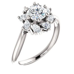 14K Rose 5.5 mm Round 3/8 CTW Diamond Engagement Ring